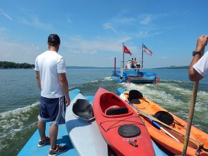 WNY PRISM Crew preparing for Chautauqua Lake Outlet Survey with help from our Partners, July 2015. photo credit: WNY PRISM